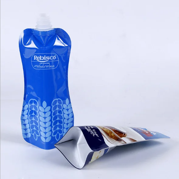Standup Plastic Pouch with Spout for Food Packaging