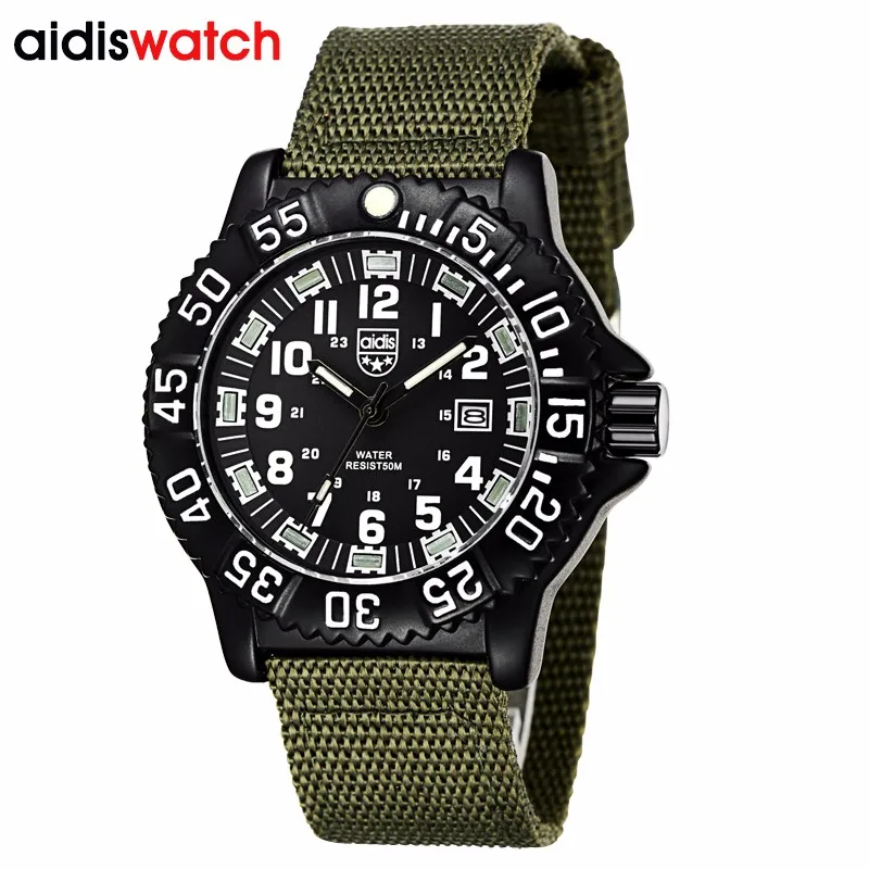 

Nylon Watchband Fashion Casual Men's Quartz Wristwatch Waterproof Outdoor Sports Special Military Form Watches, Black strap;blue strap;brown strap;green strap