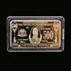 Coin Maker Manufacture US 5 Hundred Dollar 24k Bill Note Gold Souvenir Coin Quality 999.9 Gold Banknote Metal Coins For Gifts