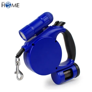 Image of Heavy Duty Retractable Dog Leash with LED Flashlight and Bag