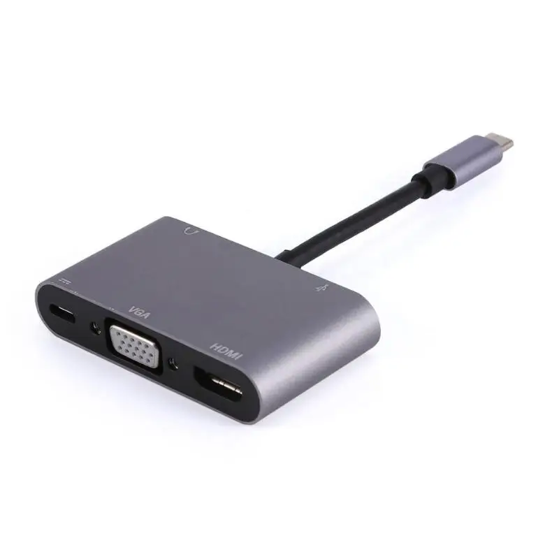 

5 in 1 USB3.1 HUB Type-C to 4K HDMI VGA Audio USB3.0 PD USB3.1 Converter Adapter