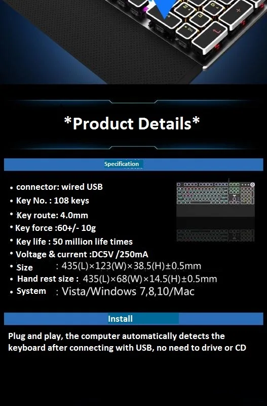 Aula Si2088 Multimedia Customizable Game Lighting Effects Pc