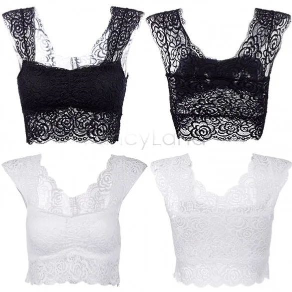 lace crop top bra