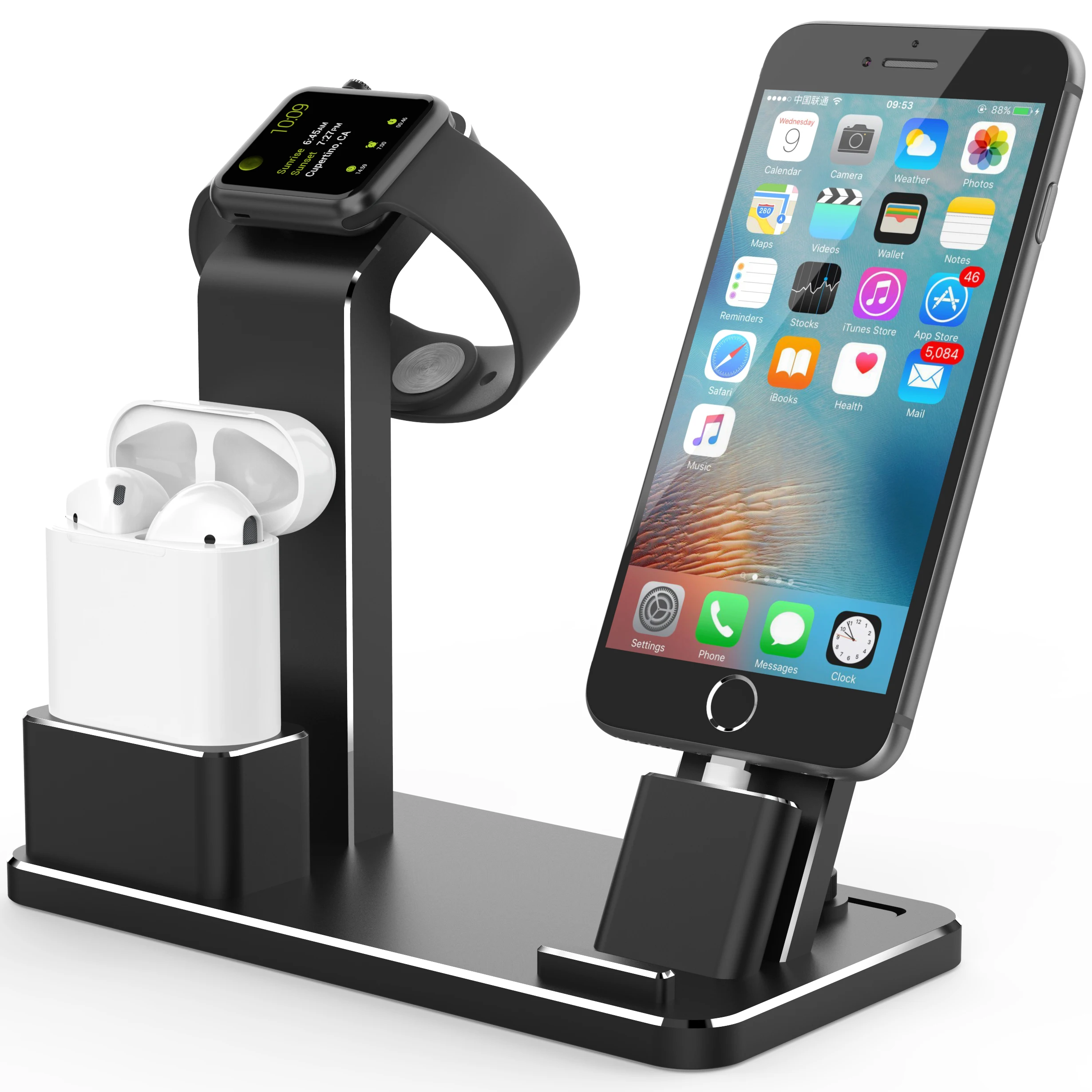 Oem Detachable Aluminum charging stand dock desk for apple