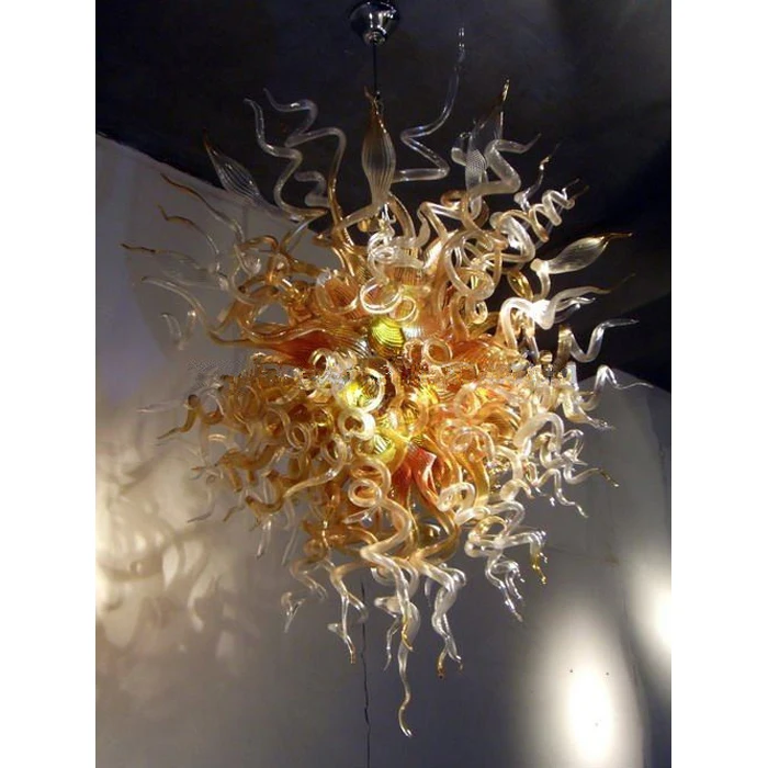 

Golden Luxury Ceiling Chandelier Flower Shape Murano Glass, Gold