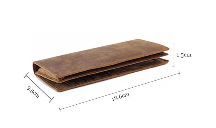 Durable simple and generous long oem coffee colors men genuine purses leather wallet