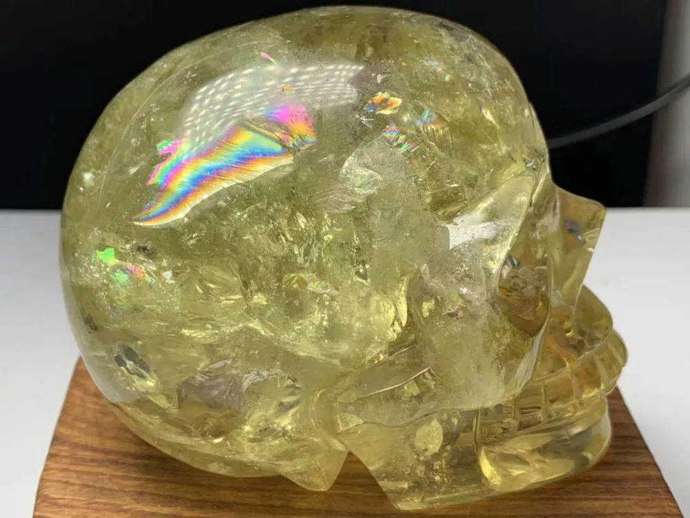 High Quality Citrine Skulls Crystal Carving Wholesale Gemstone Skulls