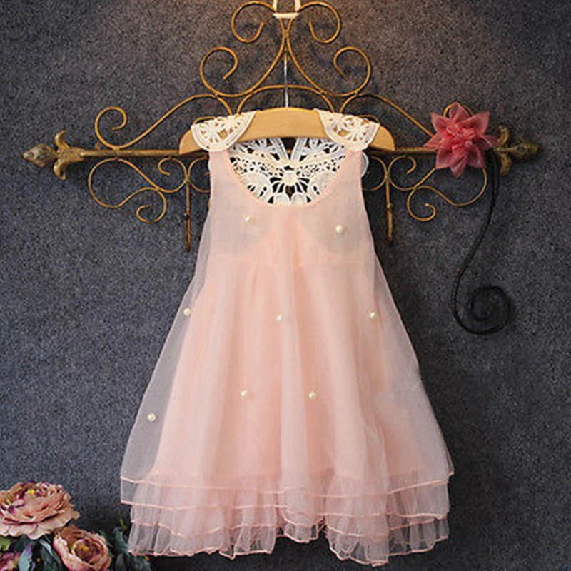 

Dropship Girl Dress Pink Baby Girl Clothes Summer Lace Flower Tutu Princess Kids Dresses For Girls,vestido infantil,Kid Clothes