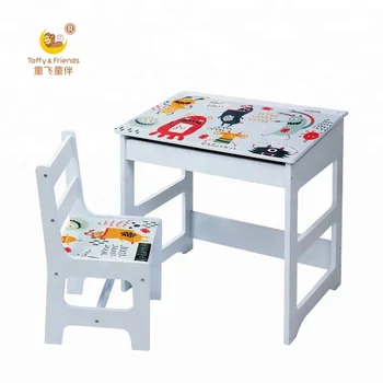 Toffy Friends Children Wooden Study Desk Study Table And Chair
