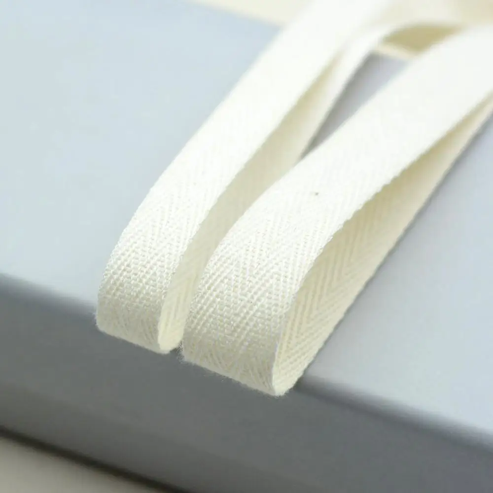 

2.5mm Factory Ribbons 100% Cotton Ribbons herringbone twill Tapes for Garment Accessoris Ribbon, White