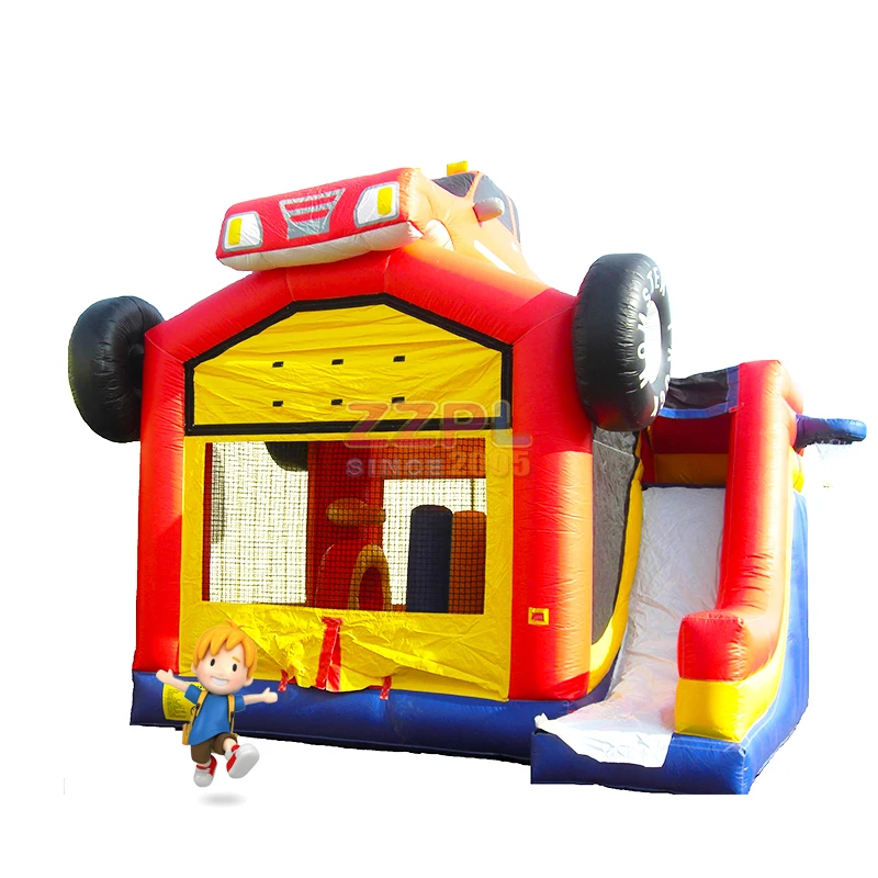 Zzpl Inflatable Ufo Castle Bounce House With Slide N Basketball Hoop
