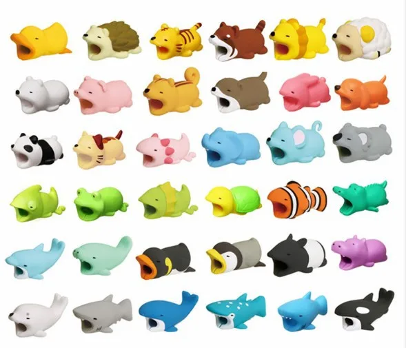 

Cute Cable Protector Bite for Iphone or 2*2*4CM cable Winder Phone holder cable dog biters rabbit cat Animal doll squishy toys