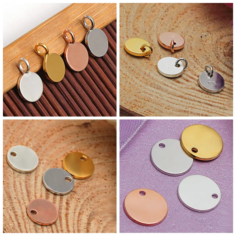 Diy 925 Sterling Silver Custom Logo Jewellery Tag Label Engraved