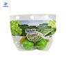 Customized Fruit packaging transparent grape bag with zipper