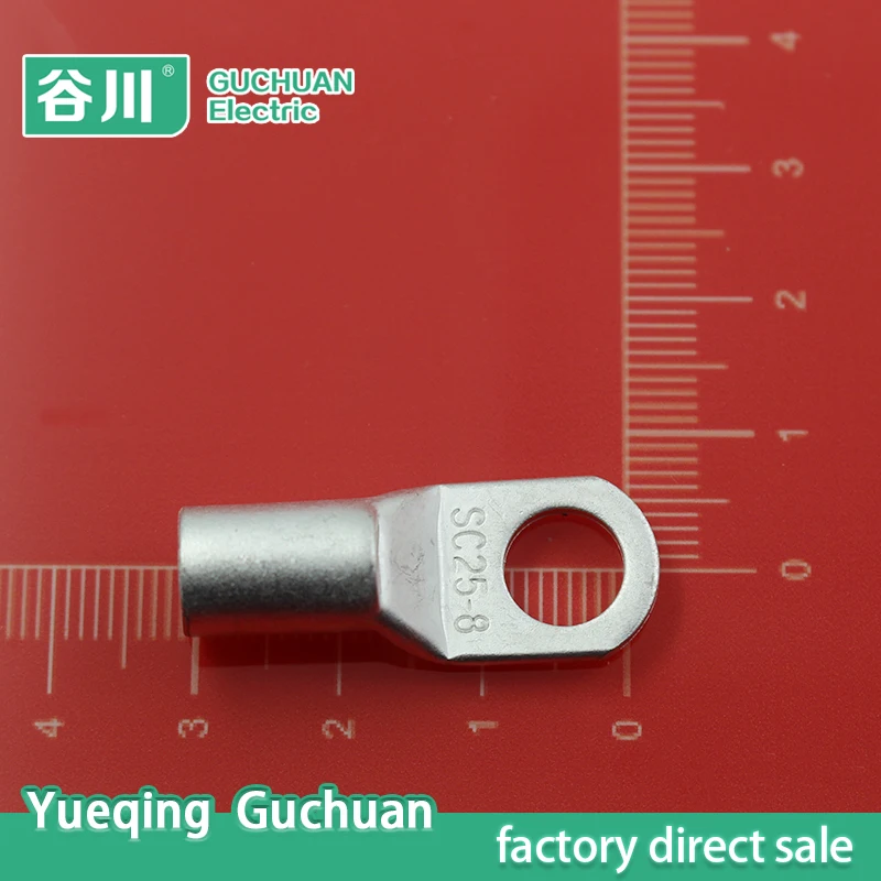 Ring Terminals 10PCS/5PCS SC25-6 25-8 25-10 25-12 Copper Cable Lug Kit Bolt Hole Tinned Cable Lugs Battery Terminals Copper Nose Wire Connector (Color : SC25-10, Pins : 10PCS