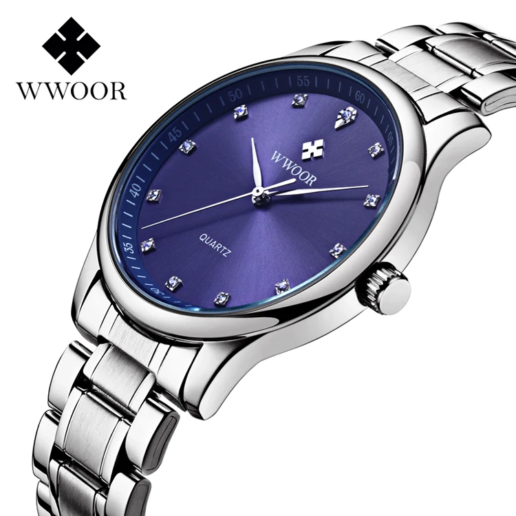 

WWOOR 8012 Men Watch Quartz Watch Men Business Waterproof Watches For Men Clock Relogio Masculino Steel Wristwatches, N/a