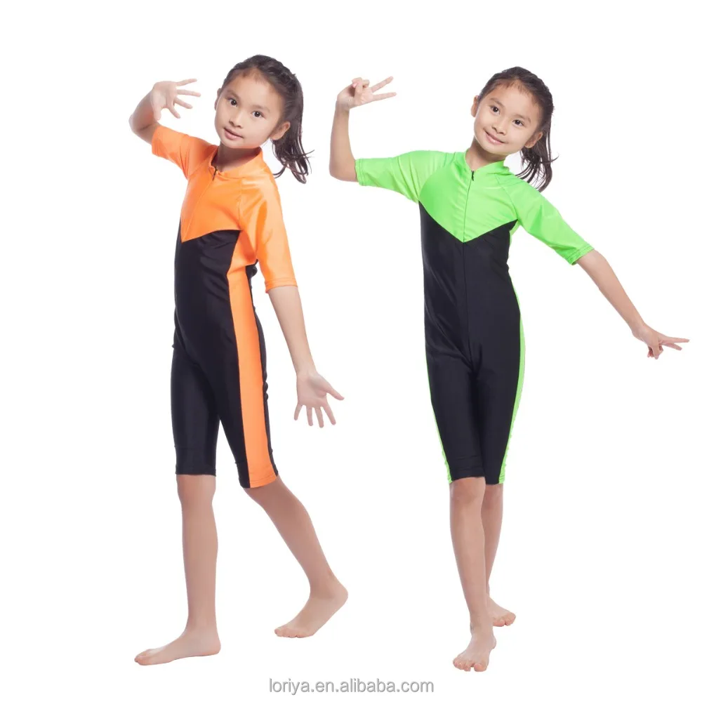 

Pretty islamic children wear capri swim suit latest design hot sale muslim inflatable swimming suit, Same picture