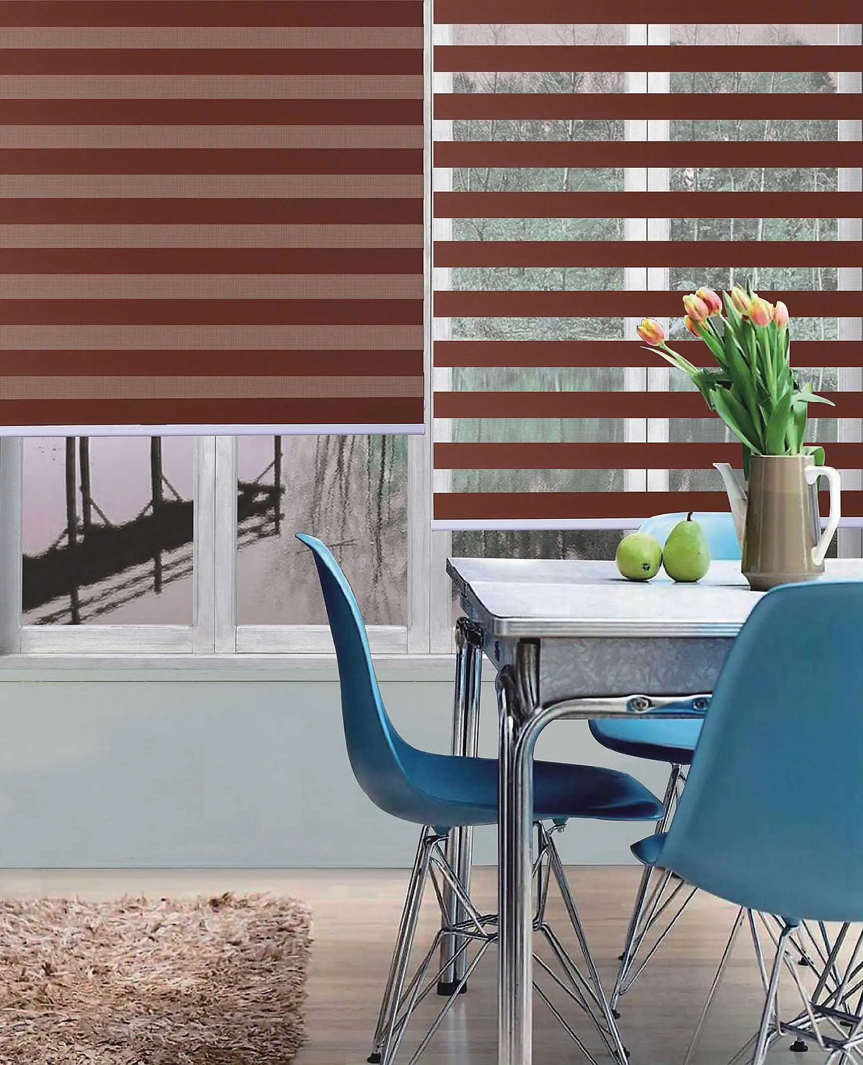 Dual Layer Style Blind,High Quality Zebra Blind,Double Blinds From