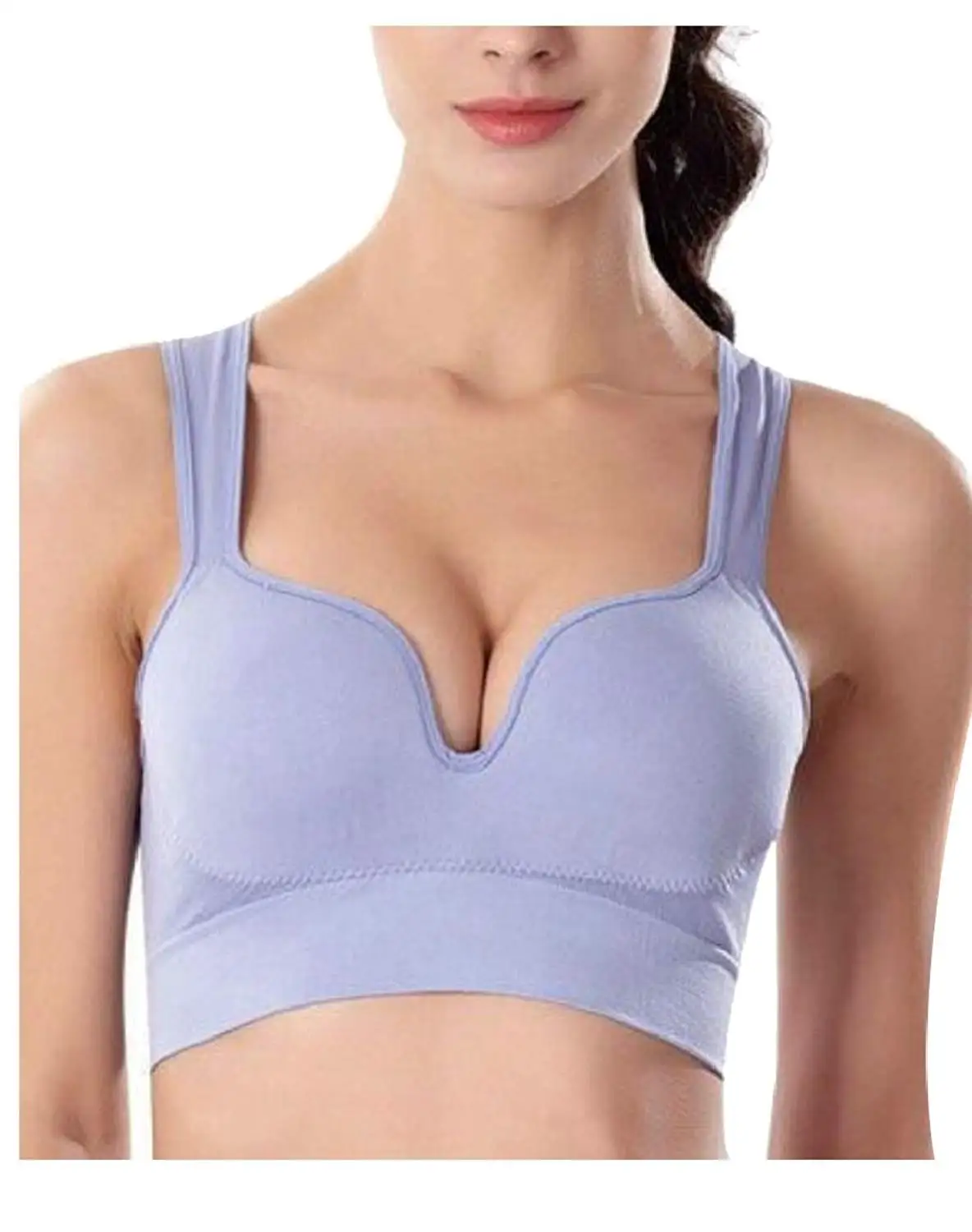 WSPLYSPJY Women's Sexy No Rims Plus Size Workout Yoga Sport Bra