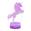 3D Illusion Optical Unicorn LED Night Lamp 7 Color Change Touch Sensor White Crack Base Gift Night Light