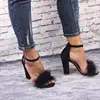 sh10265a 2018 arrivals sandals shoes women fur upper design heels for women 2019