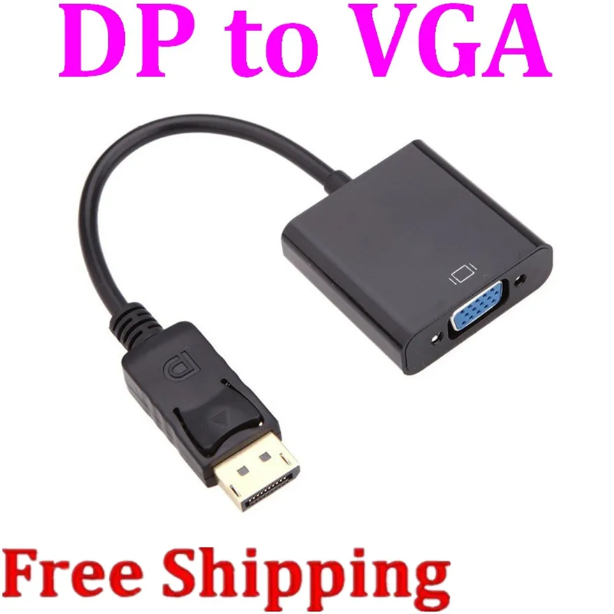 

DP to VGA Adapter DisplayPort to VGA Converter DP Cables Adapter Male to Female 1080P for HDTV Monitor MacBook Projector PC