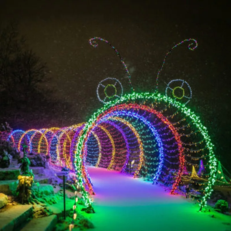 Outdoor Ip65 Waterproof 3d Giant Walk In Led Christmas Light Tunnel For
