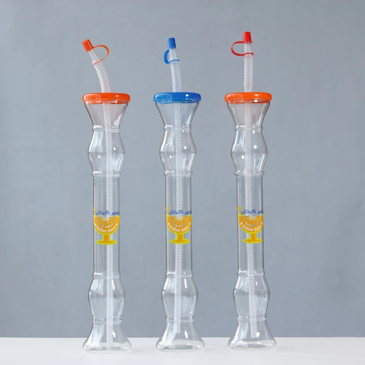 

450ml Smoothie Plastic Cups With Lids and Straws, Clear;customized