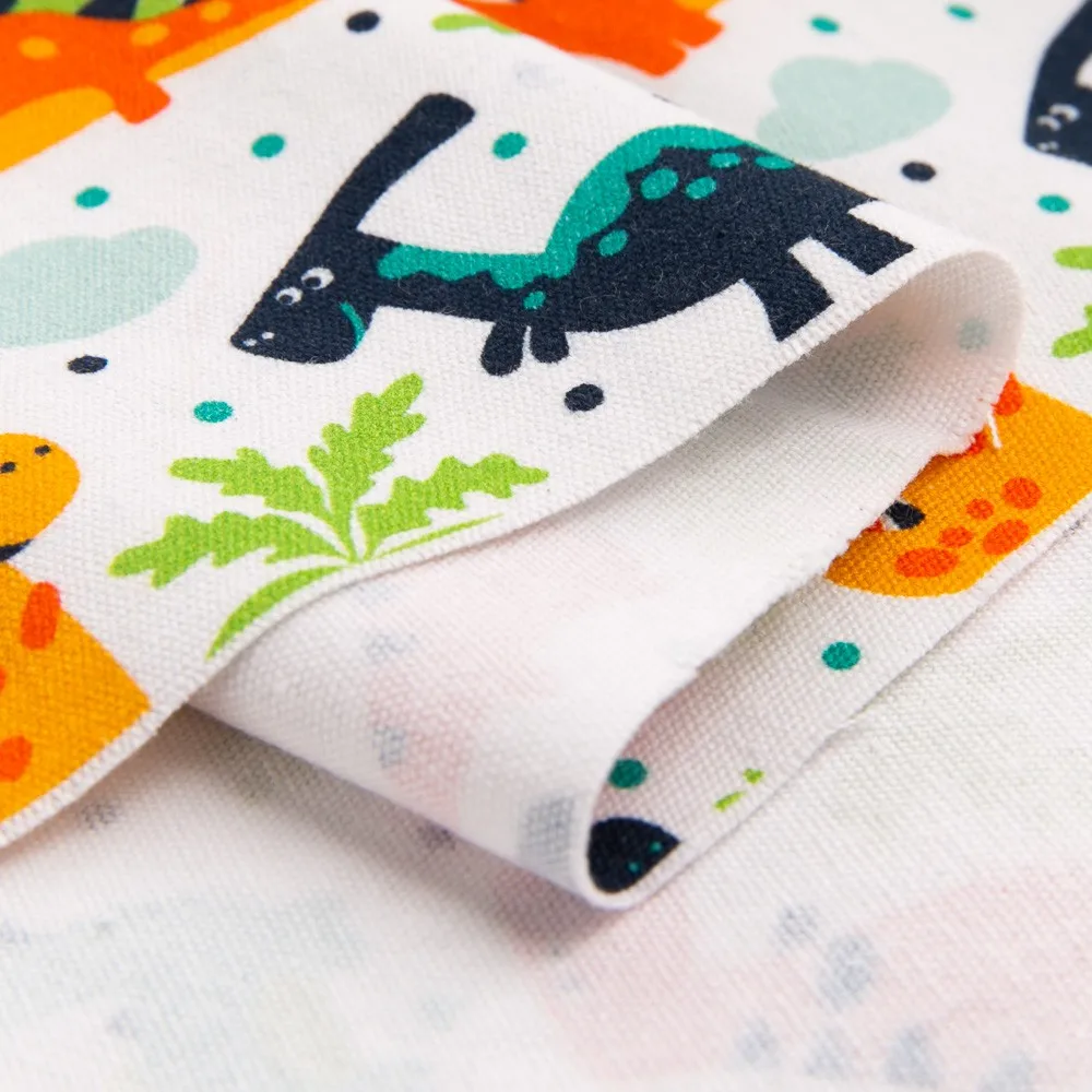 Dinosaur cartoon custom printed 100% cotton canvas fabric