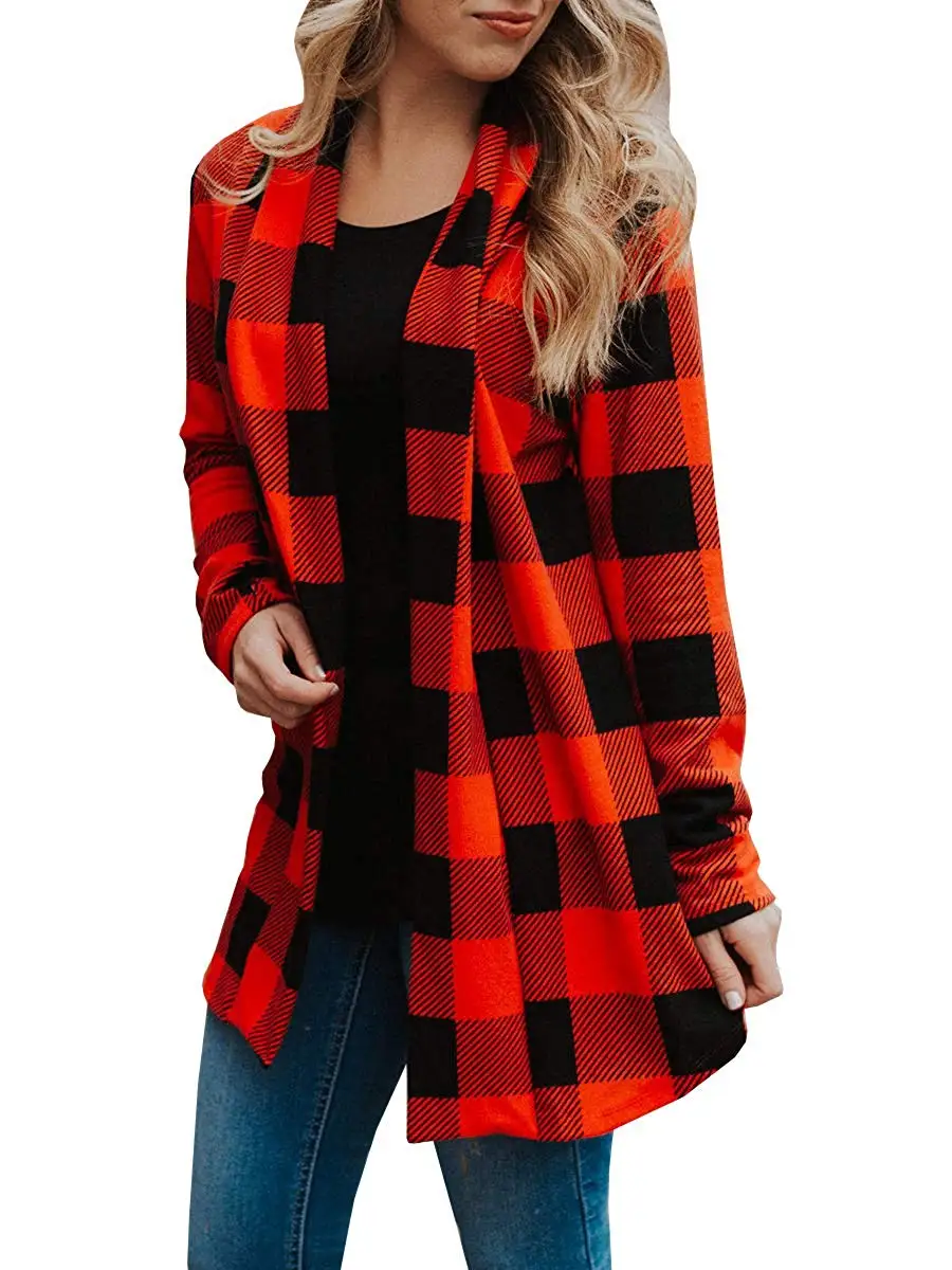 womens plaid cardigan sweater
