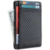 Carbon Fiber Texture Credit Card Holder Slim Minimalist Front Pocket RFID Blocking Wallet