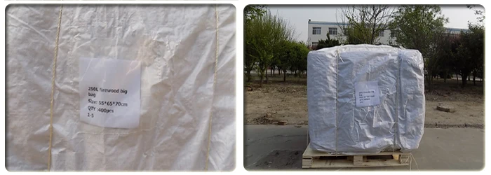 Custom nylon pp plastic firewood drawstring mesh bag for wood packing for sale
