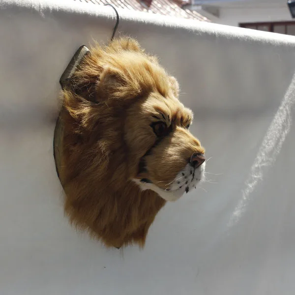 stuffed lion head wall mount