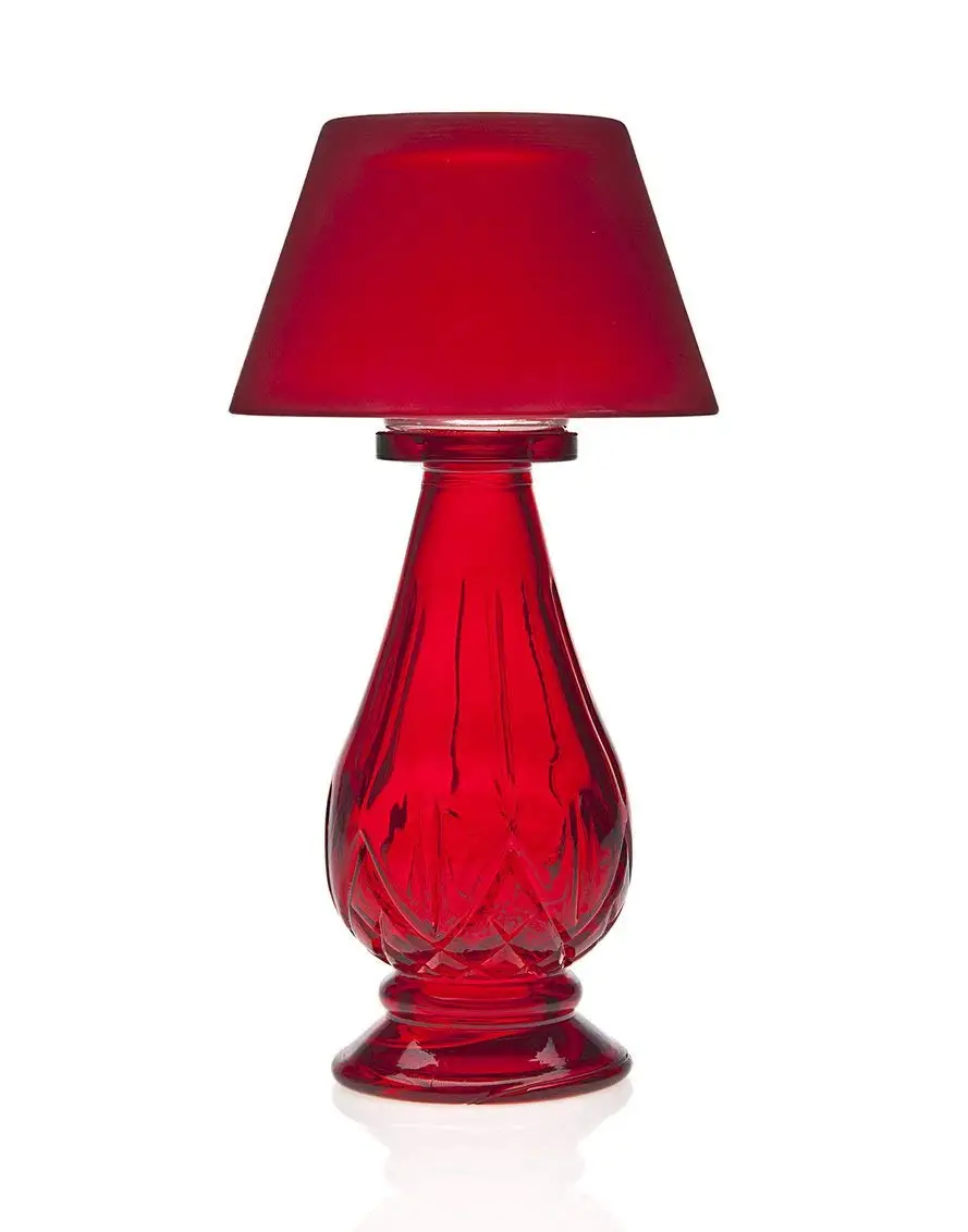 red glass lamp base