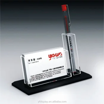 Custom Made Acrylic Business Card And Pen Holder For Office Buy