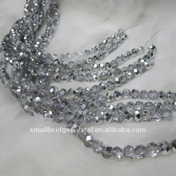 product white plated crystal rondelle beads-21