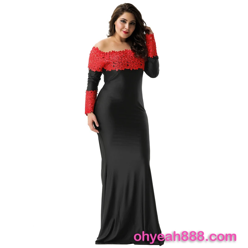 

Three Color Four Size Accept OEM Long Sleeve Maxi Dress, Red;green;pink