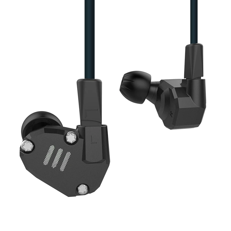 

KZ ZS6 1DD+2BA Hybrid HIFI In Ear Monitor Running Metal Sports Earbuds, Black/grey/red