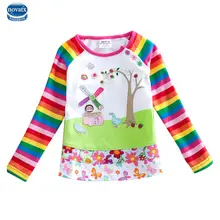 2015 long sleeve t shirt girls t shirt nova kids brand 100% cotton kids t shirt