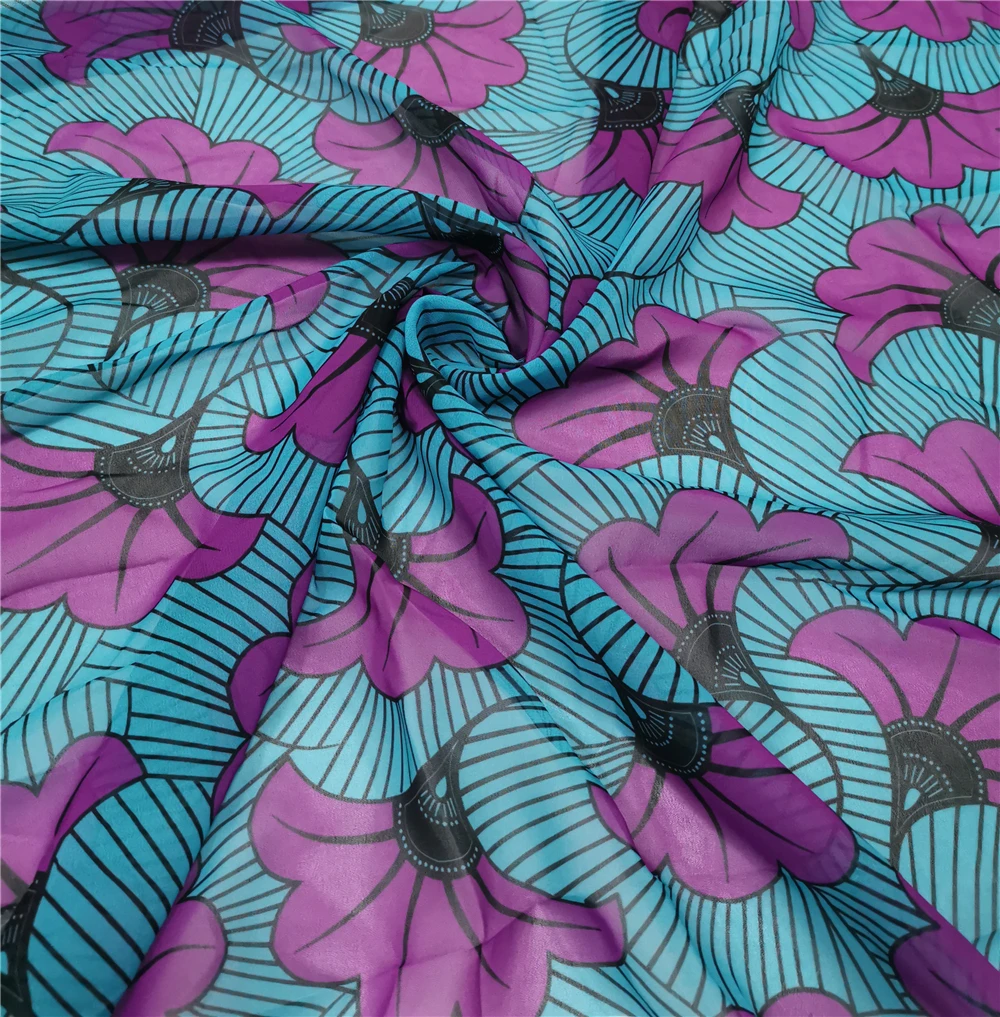 

Soft Summer Dress African Wax Digital Custom Prints Ankara Chiffon Print Fabric