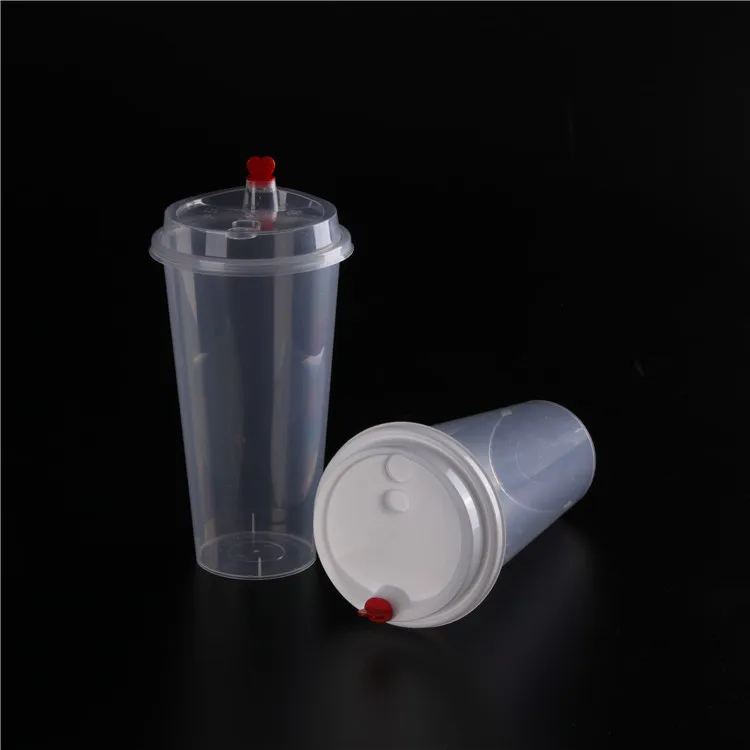 Custom printing plastic bubble tea cup disposable transparent plastic cup