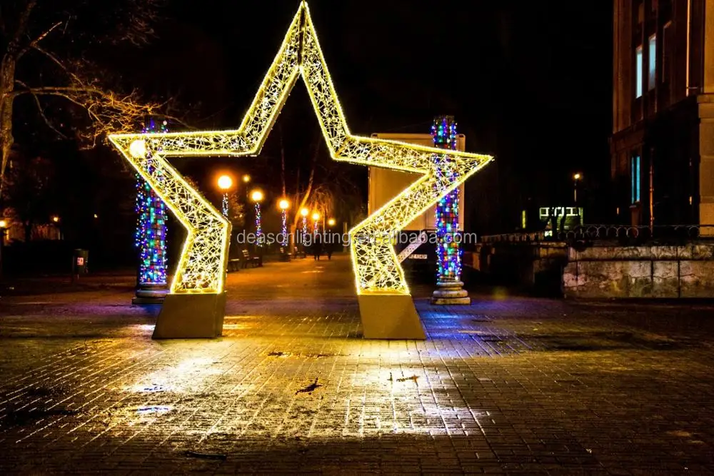 Giant Led Christmas Star Decoration - Buy Large Metal Lighted Star led ...