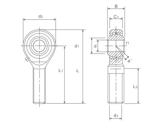 0.3125 inch Bore 5/16-24UNF POSB5 Thread Ball Joint Spherical Bearings