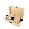 High end carved musical notes wedding wooden bow tie gift set with box