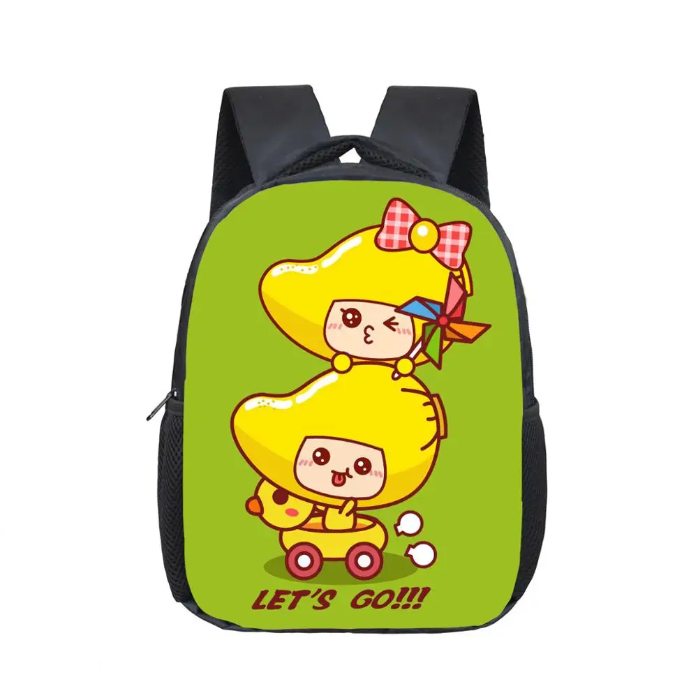 

Cartoon Mango Kids Mini Backpack Children School Bag for Girls Unisex 12 Inch Satchel Kindergarten Usage Bookbag Cute Mochila, Black