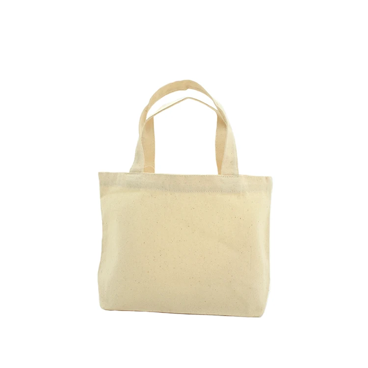 

Custom Embroidery Handmade Mini Logo Canvas Tote Bag Cotton Tote Customized Logo Available Supermarket, Daily Shopping Handled