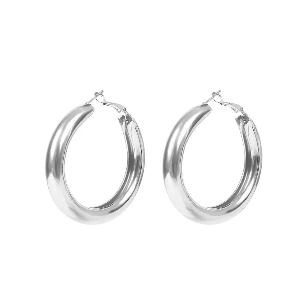 

Wholesale Women Fashion Gold Plated Big Alloy Round Shaped Hoop Earrings, Gold or silver