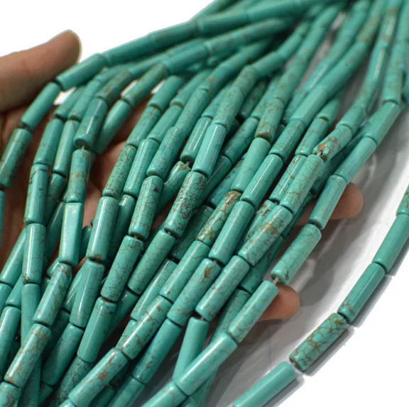 

TB0240 Turquoise Magnesite tube Beads,magnesite column beads