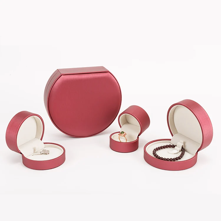 Custom jewel gift round heart shaped bangle necklace ring box