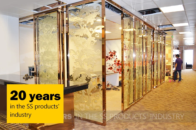 Stainless Steel Glass Sliding Floor To Ceiling Cubicle Partition
